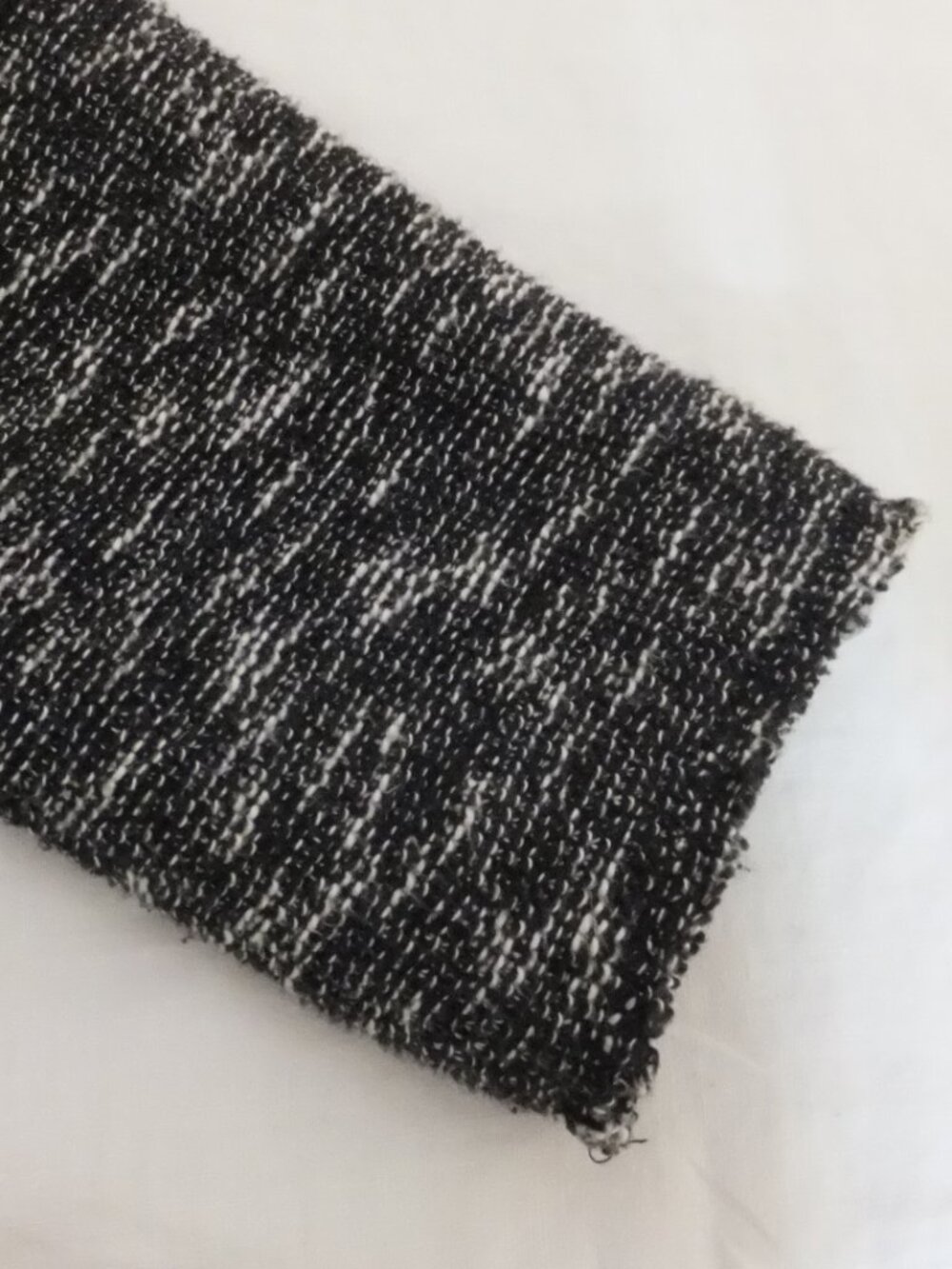 Rebecca Taylor Jacket Womens 4 Full Zip Raw Edges Black White Cotton Blend Lined - Picture 5 of 7